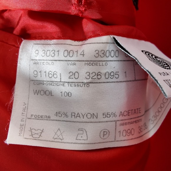 Pal Zileri Gruppo Forall Italy Wool Blazer Red Statement Jacket Mens L 54 *read* - Picture 9 of 16